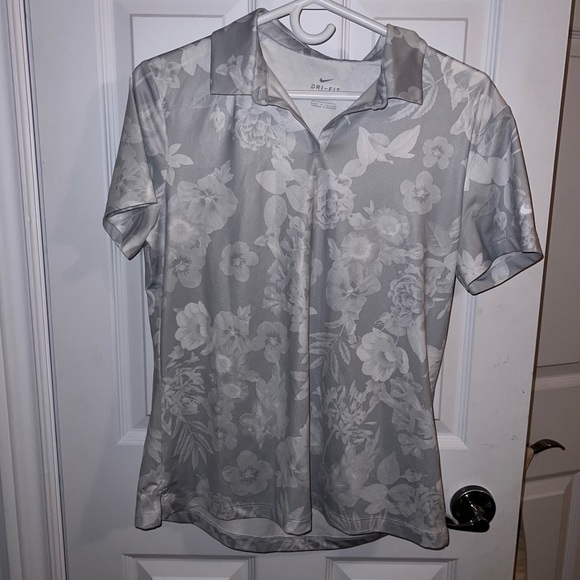 Nike Womens Dri-Fit UV Floral Polo - Picture 1 of 3